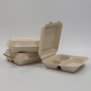 Biodegradable tableware bagasse pulp khoom noj lub thawv nqa tawm lub thawv