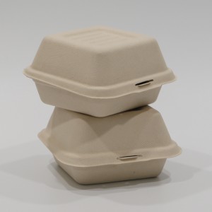 Biodegradable tableware bagasse pulp khoom noj lub thawv nqa tawm lub thawv