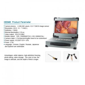 Medyczna kamera endoskopowa HD 340 o przekątnej 17,3 cala i rozdzielczości 1080p