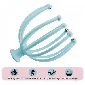 I-Handheld Head Scalp Massager ene-12-Prong Carbon Iron Ball Roller Hair Stimulation Tool Relief