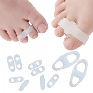 SEBS Toe Separators With 2 Loops Big Toes Straightener Corrector For Bunion Pain Relief In White Color