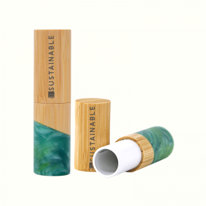 Embalaxe de barras de labios de cor xade da serie Bamboo FSC