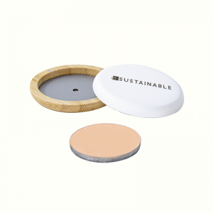 Refillable Round Shape Bamboo Compact powder Case