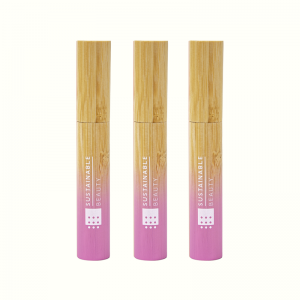 Kina fabrikk for naturlig bambus tilpasset logo-mascara-rør hvit for bærekraftig etterfyllbar kosmetisk emballasje