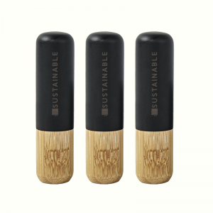 miljøvenlig bambus sort farve læbestift beholder