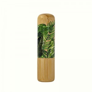 Preço de fábrica para tubo de batom vazio de bambu dourado e prateado de luxo