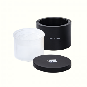 Hoobkas lag luam wholesale Custom Refillable Unique Compostable Eco Friendly Cosmetic Compact Ntim Empty PLA Loose Powder Jar