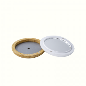 2019 Caja Cpmpact cuadrada de alta calidad Caja de polvo compacta con logotipo personalizado negro Embalaje de polvo prensado OEM Caja de polvo de maquillaje cosmético con espejo
