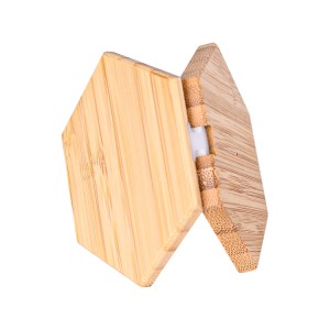 Contenidor hexagonal de pols compacte recarregable de bambú sostenible