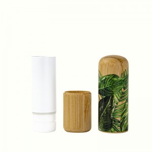 Prix ​​d'usine pour le tube de rouge à lèvres vide en bambou de luxe, or et argent