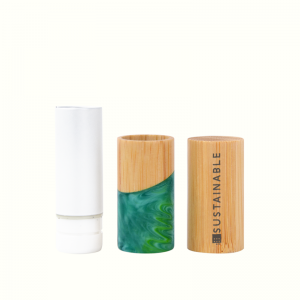 Embalatge de barra de llavis de color jade de la sèrie de bambú FSC