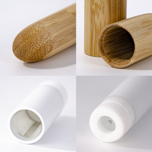 Verpackung der olivgrünen Lippenstifte der FSC Bamboo Series