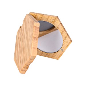 Udržitelná bambusová plnitelná kompaktní šestiúhelníková nádoba na prášek