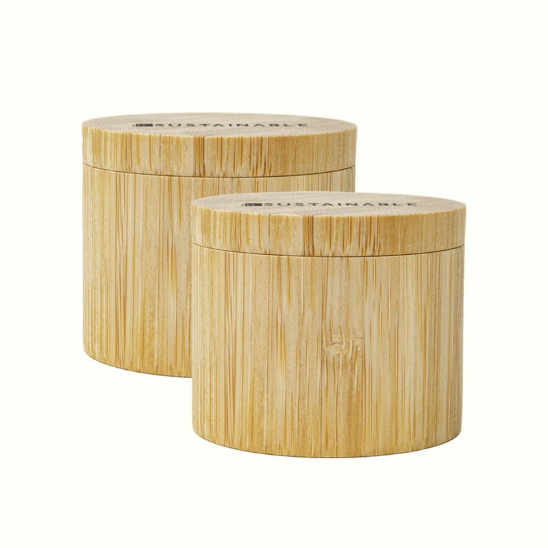 Bamboo Round Shape Refillable Loose Powder Box មានលក្ខណៈពិសេស