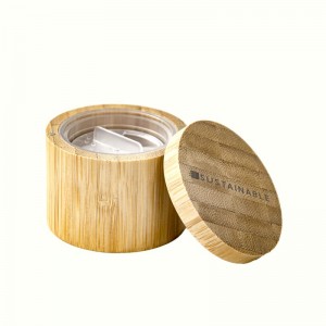 Bambu rund form påfyllningsbar lös pulverlåda