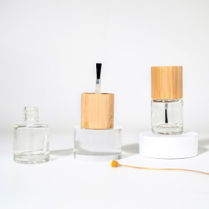 Frascos de vidro de esmalte de 10ml com tampa de bambu