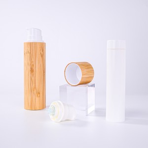 Bottiglia di emulsione ricaricabile in bambù Ricaricabile, Custodia esterna biodegradabile al 100%, Riciclabile, Riutilizzabile