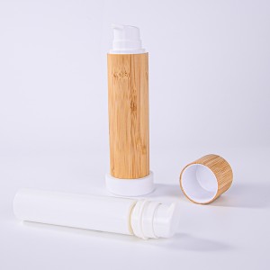 Naplniteľná bambusová fľaša s emulziou Plniteľné, 100% biologicky odbúrateľné vonkajšie puzdro, recyklovateľné, opätovné použitie