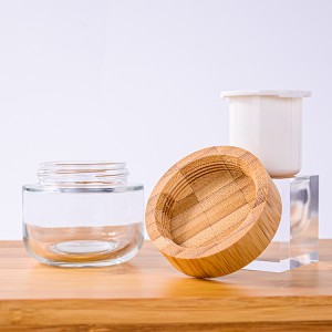 Fabbrica professionale per barattoli di vetro ad alto contenuto borosilicato all'ingrosso con barattoli di vetro con coperchio in bambù con contenitori per alimenti con coperchio in legno