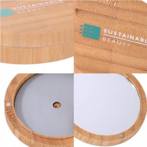Refillable Thinnest Bamboo Compact powder Case
