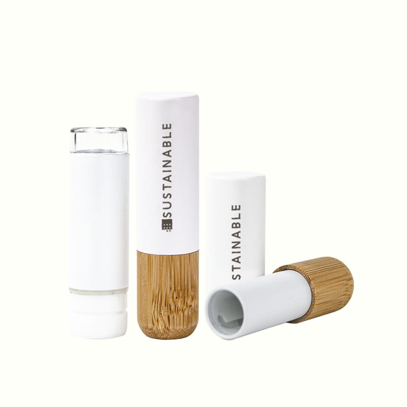 လူကိုယ်တိုင်ပြုလုပ်ထားသော ထုတ်ကုန်များသည် တာရှည်ခံသော White Bamboo Lipstick Tube ကို အသုံးပြုပါ။