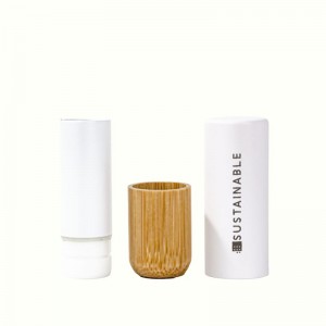 Персонализированные продукты, долговечные в использовании, белый бамбуковый тюбик для губной помады