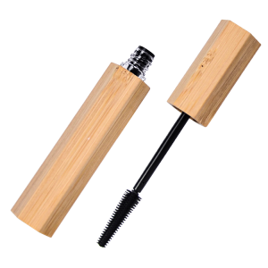 Confezione cosmetica in bambù a forma esagonale con involucro ricaricabile per mascara
