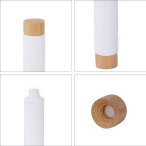 Tubo exprimidor de coidados persoais con tapón de bambú Tapón de bambú 100% biodegradable