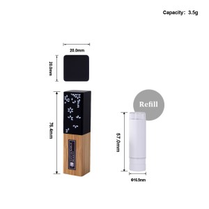 Tabung Lipstik Kotak Bambu