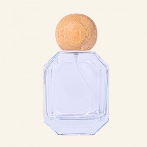 Prezo competitivo para China, por xunto, botella redonda de aromaterapia, botella de perfume, botella de vidro de aroma con tapa de bambú