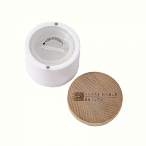 Refillable Bamboo+Ceramic Loose Powder Container