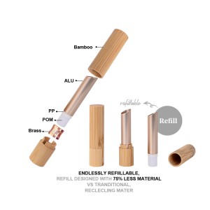 SUSTAINABLE & REFILLABLE PACKAGING - Bamboo Lipstick