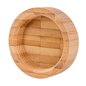 Špeciálny dizajn pre širokoúhlú jantárovú sklenenú nádobu na sviečku s bambusovým viečkom