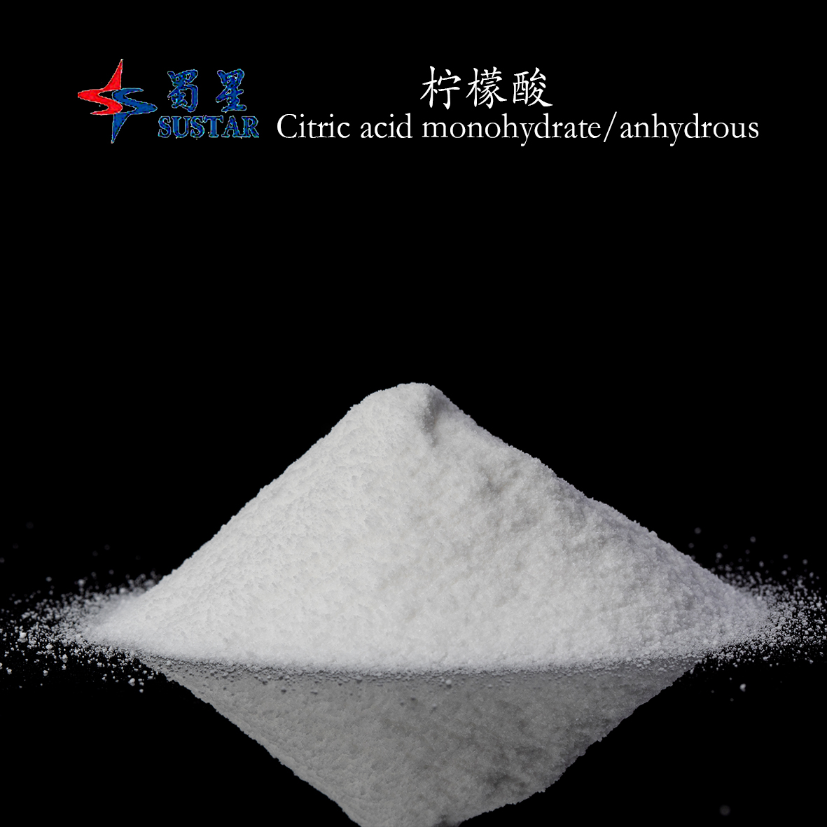Pó cristalino branco de ácido cítrico ou aditivo para alimentação animal de partículas finas