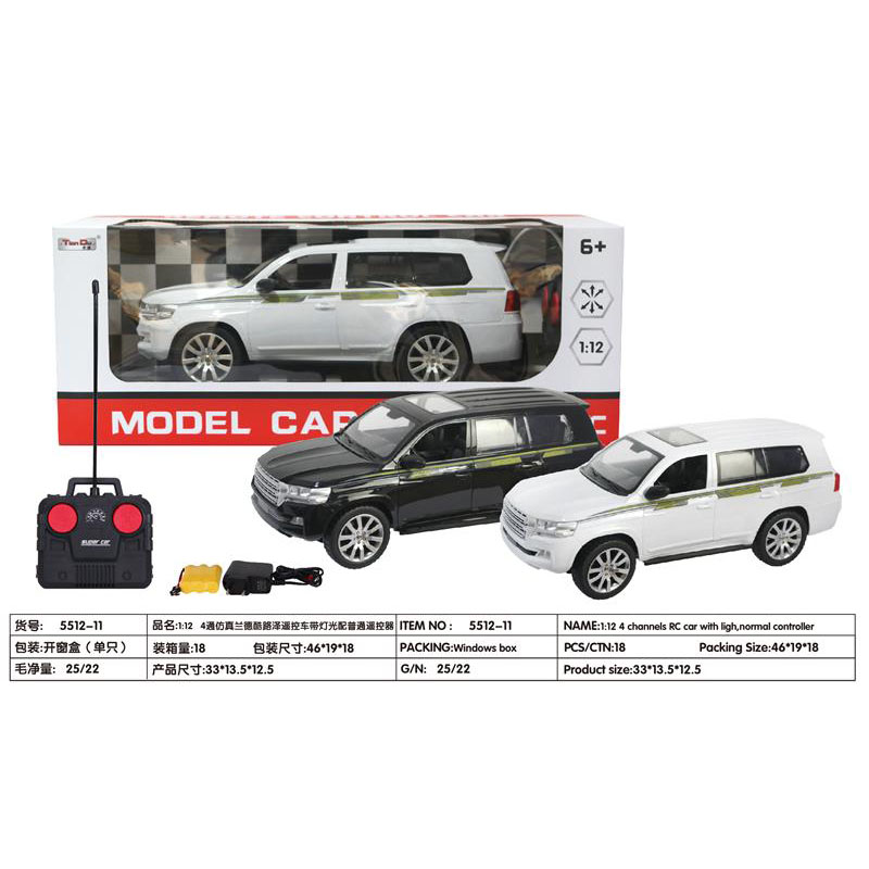 1:12 Four-way simulation new Toyota Land Cruiser remote control car with light and ordinary remote control