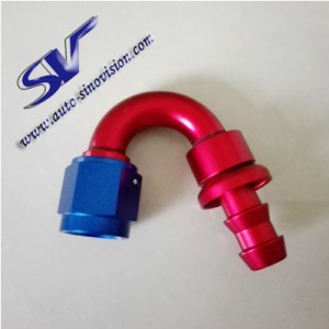 150-Grad-An6-Push-On-Modifizierter Ölkühler-Ölleitungs-Schnellverbinder Rot-Blau-Plug-In-Intubation