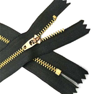 Tuam Tshoj Lag luam wholesale Tuam Tshoj Tsaus Xiav Xim 5 # 30-60cm (12-24 Nti) Zippers Brass Hlau Qhib Kawg Zipper