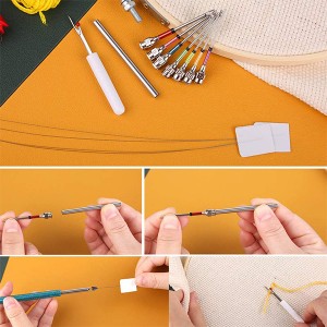 Punch Needle Embroidery Kits ma le filo lalaga ma faatonuga