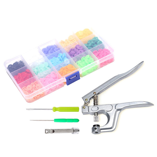Snap Buttons dengan Snap Pliers T5 Plastic Snaps No-Sew Buttons Fastener Setter