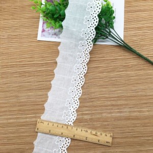 African Lace White Cotton Embroidery Lace Trim