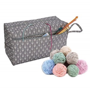 Kit de agulhas de crochê com bolsa, novelos de lã, agulhas, kit de acessórios