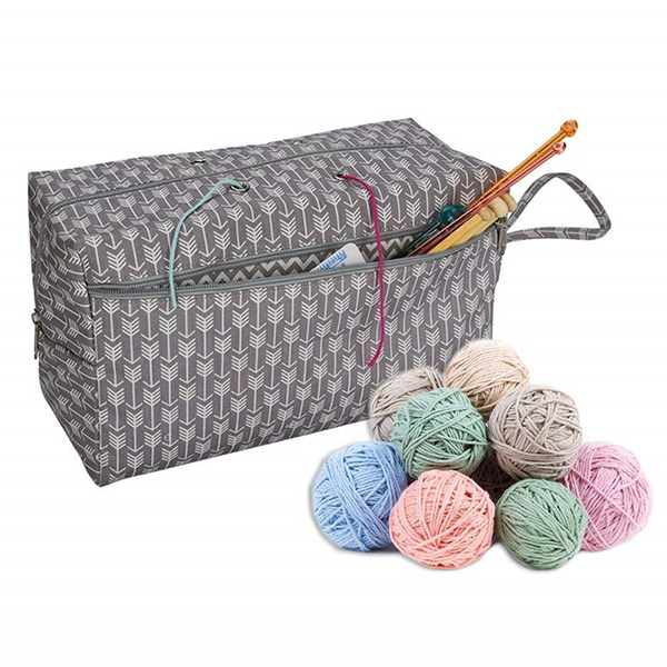 Crochet Hooks Kit nrog lub hnab, xov paj, koob, Accessories Kit
