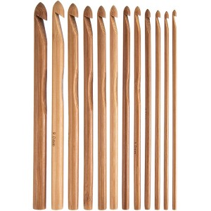15 vienetų medinių bambukinių nėrimo kabliukų rinkinys, rankų darbo mezgimas