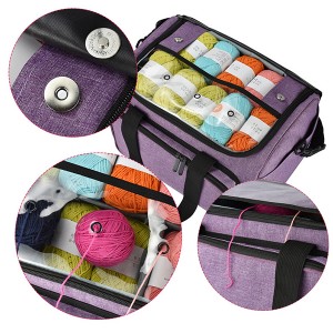 Bộ móc móc với túi sợi Tote Organizer DIY Storage Bage Crochet Kit with Yarn