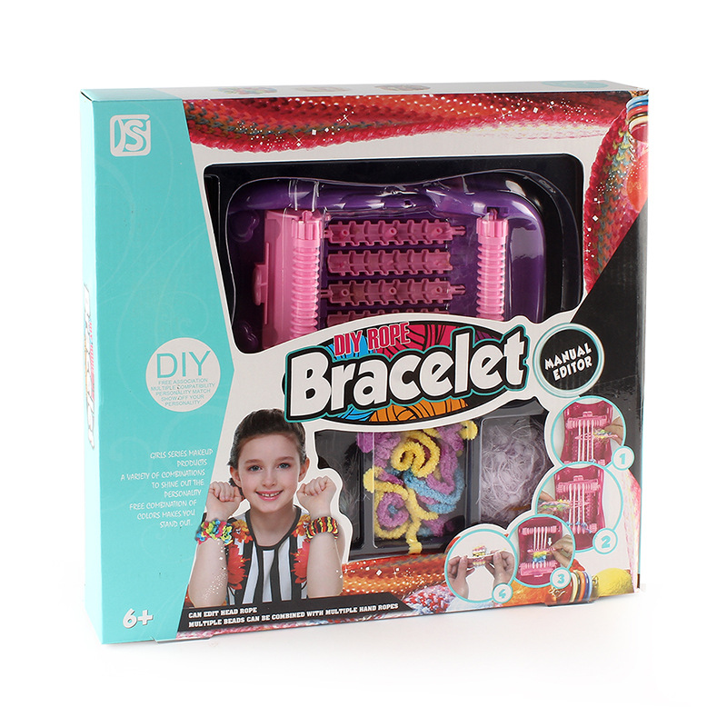 Spalvingas mados mergaičių grožio žaidimų rinkinys, gaminantis papuošalus „pasidaryk pats“ žaislai, „pasidaryk pats“ plastikinė mezgimo mašina Teminis vaizdas