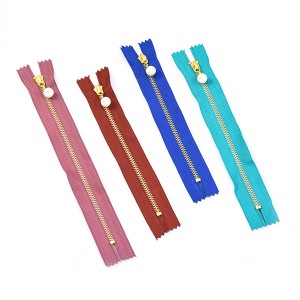 5# Metal Zipper Lock Zippers Dekorasi Zip Pikeun Kantong Jahit Asesoris Busana DIY
