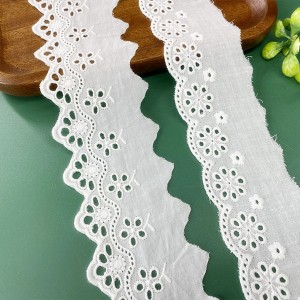 Fabriek best verkopende China African Swiss Pompom Polyester Polyester Lace Trim
