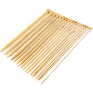 Juego de agujas de tejer de bambú de 36 piezas (18 tamaños de 2,0 mm a 10,0 mm)