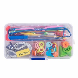 ຊຸດເຄື່ອງມືຖັກ DIY ອຸປະກອນຖັກດ້ວຍ Case Kids Stuff Knitting Kit