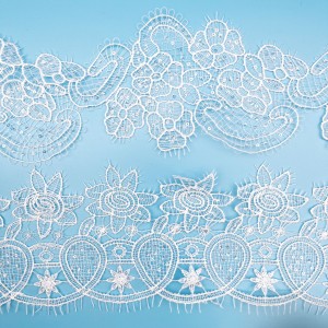 High Quality Wholesale Polyester Material black and White Embroidery Lace Trim